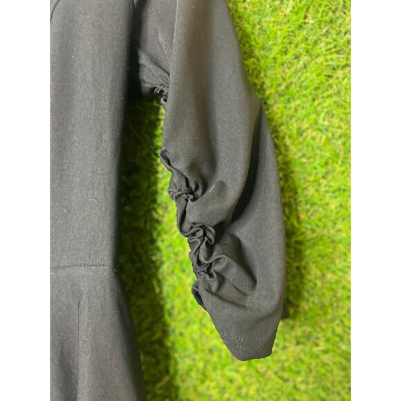 Gown Town Black Sailor Collar Vintage Style Dress 3/4 Ruched Sleeves‎ Size XS - Picture 5 of 8